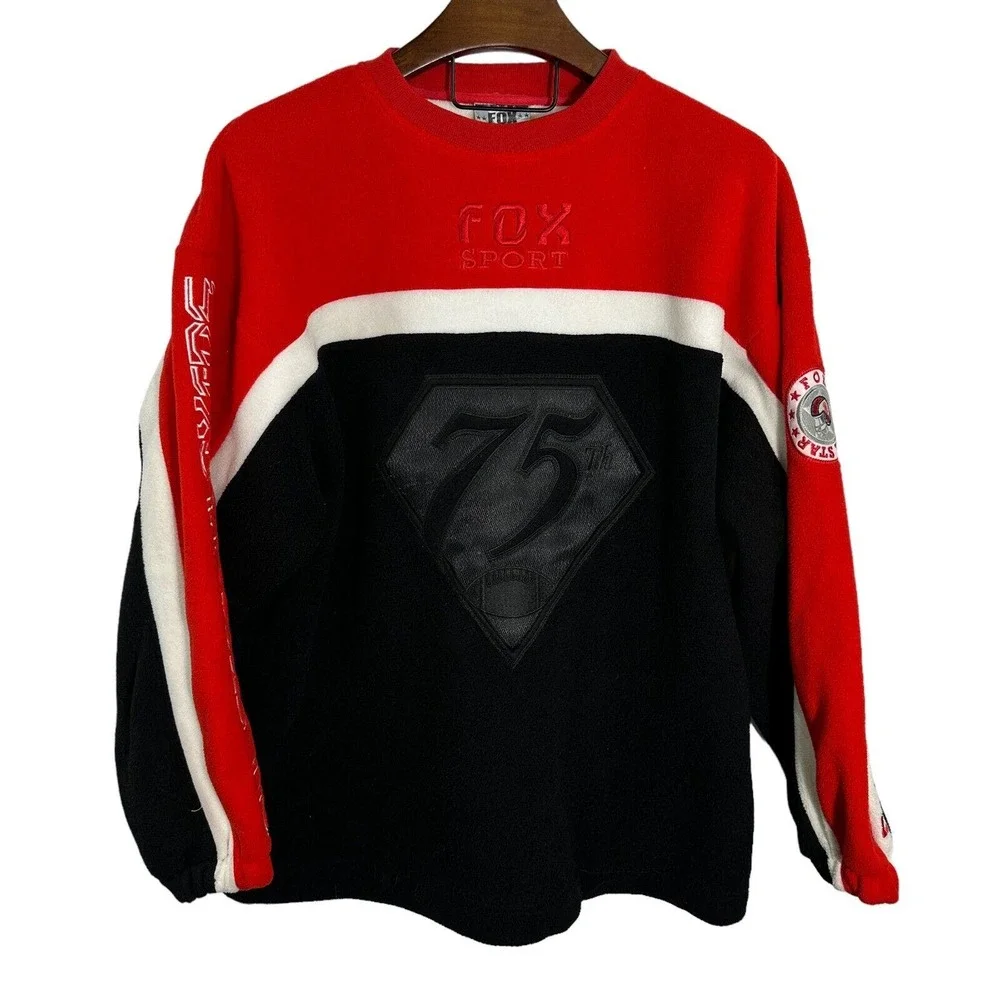 Fox Sport Football 75th Anniversary All Star Players Red‎ Black Sweatshirt Large